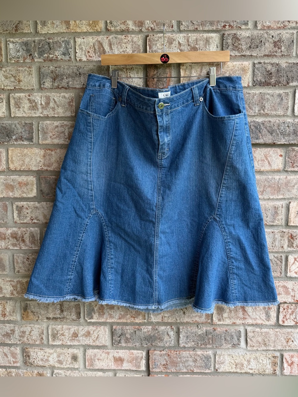 🍒💣 Cato plus size western style midi denim skirt